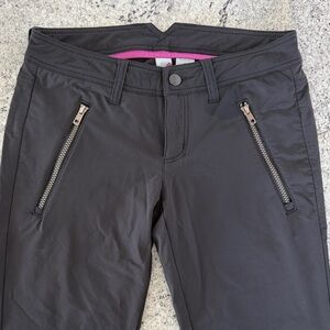 Stio Black Straight Leg Pants with Pink Waistband Accent